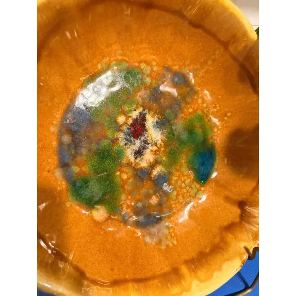 Vintage Hull Pottery Drip Glaze Serving Bowl 916 USA